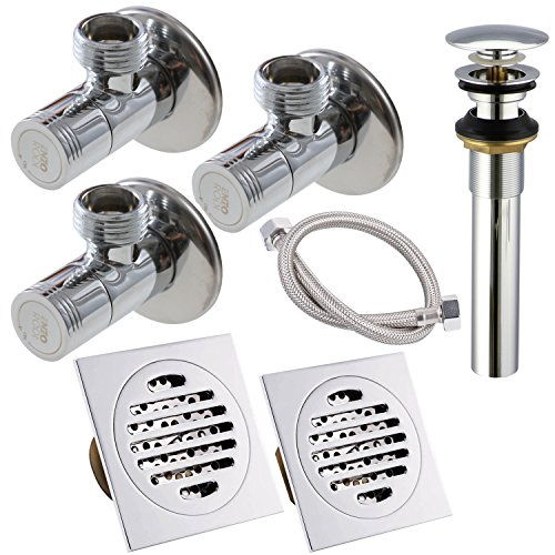 參加4月25 30號指定產品九五折活動 enzorodi 德國安住 衛生間配件包 含角閥 軟管 地漏 去水器 適用一套衛生間 erdt082cp